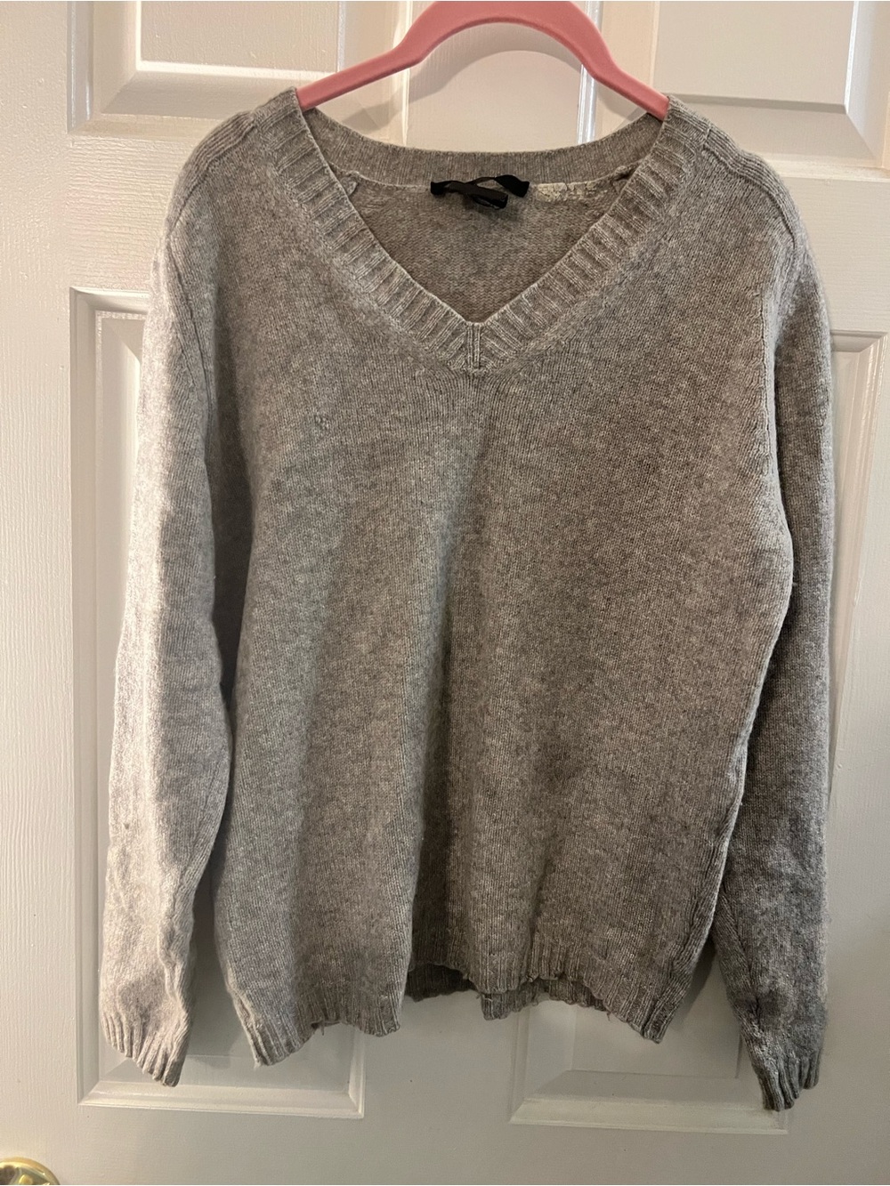 Gucci Light Gray V-Neck Cashmere? Sweater